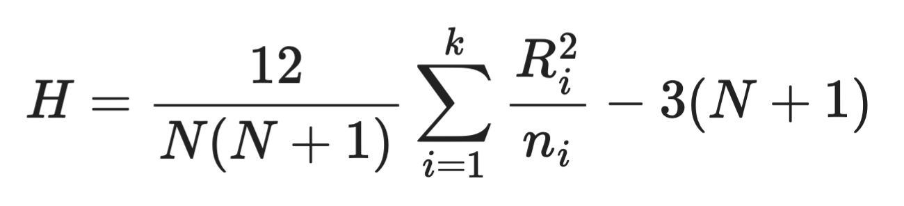 Kruskal-Wallis formula