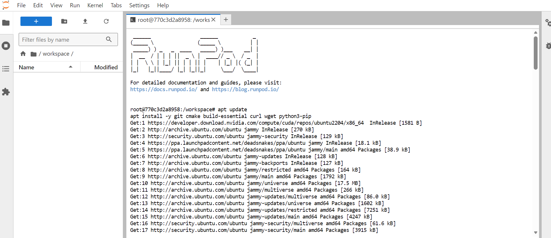 RunPod の起動