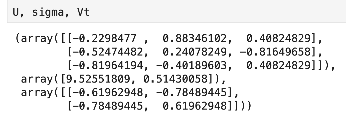 Numpy output
