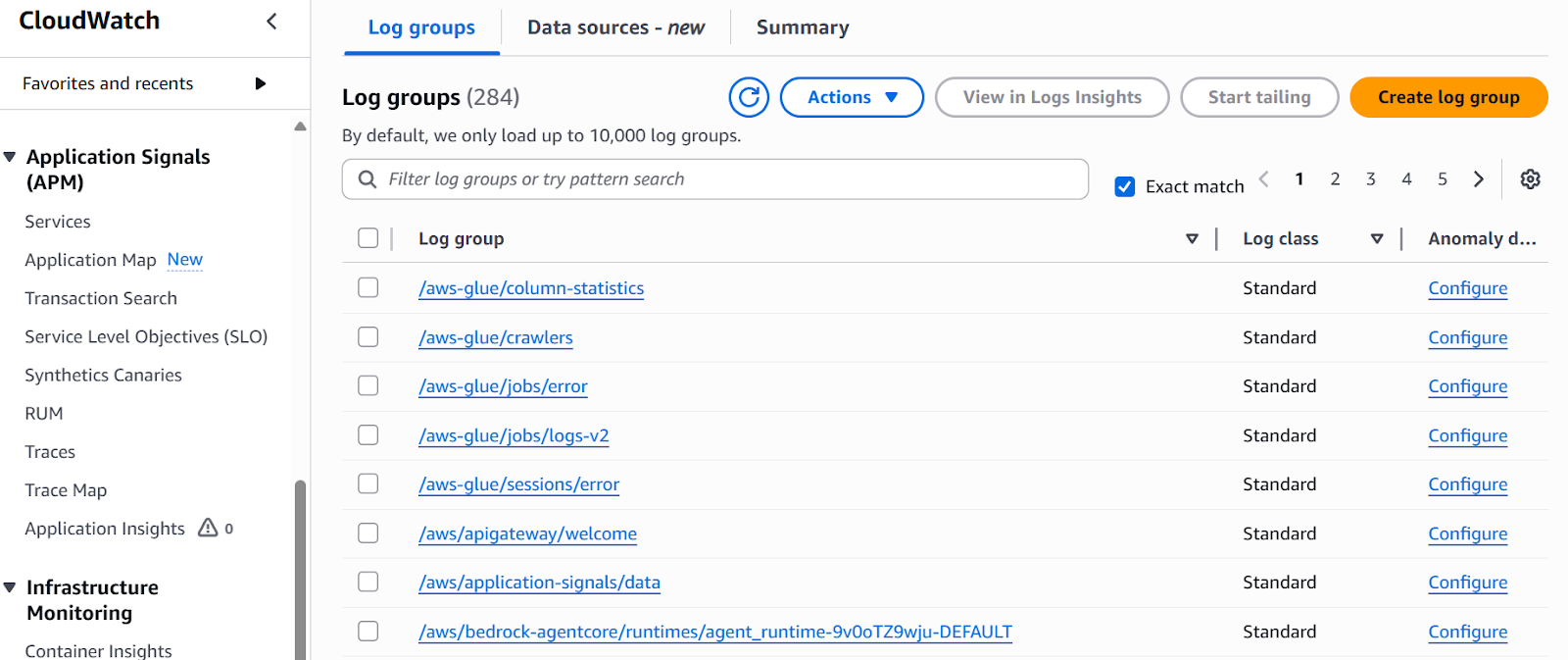 AWS CloudWatch Log Management.