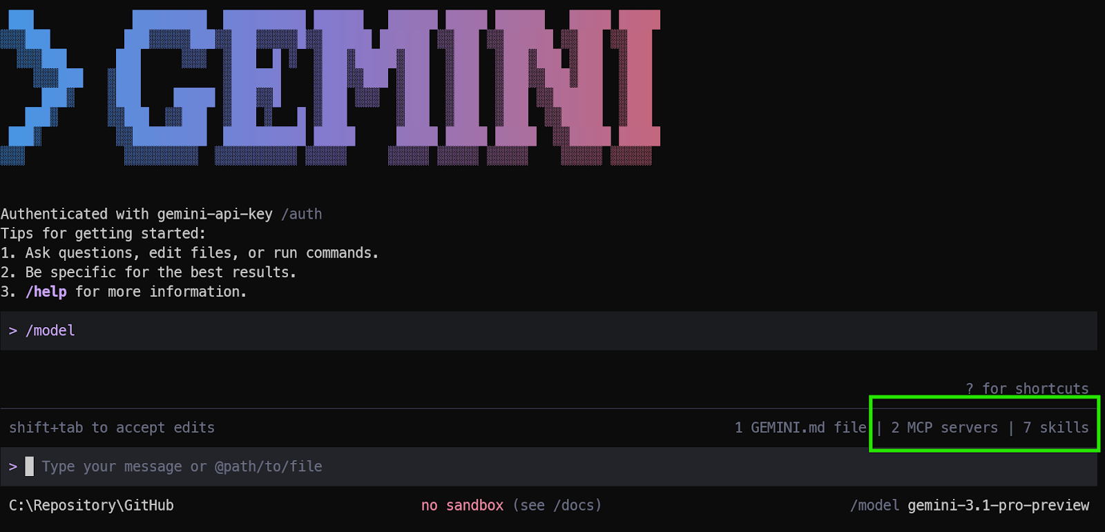 added 2 mcps and 7 skills in the Gemini CLI