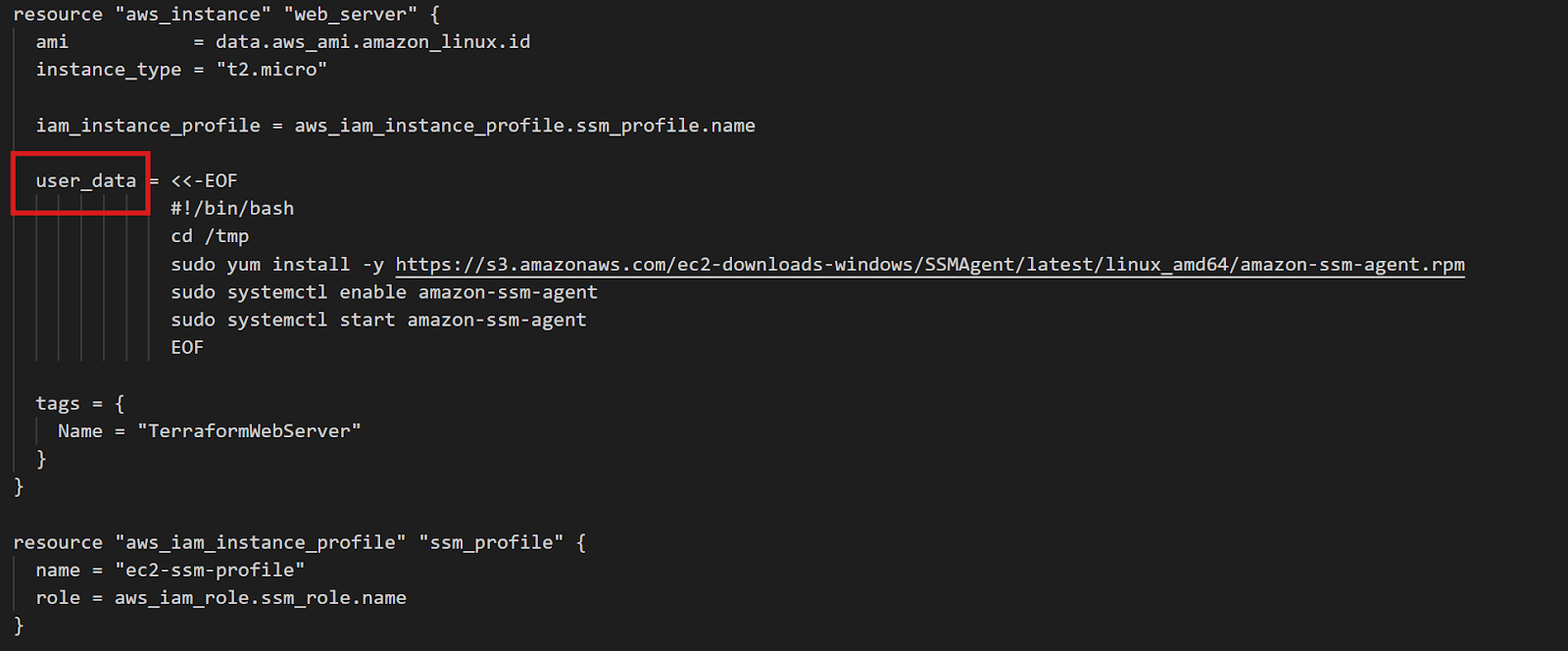 Configuración de la instancia EC2 de Terraform