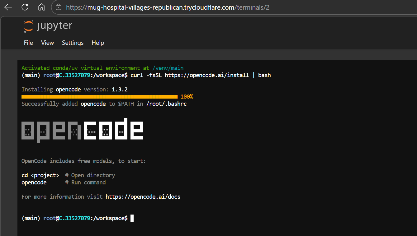 Installing Opencode