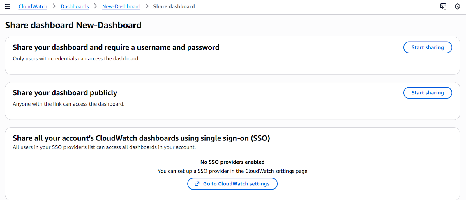 Share Custom Dashboards