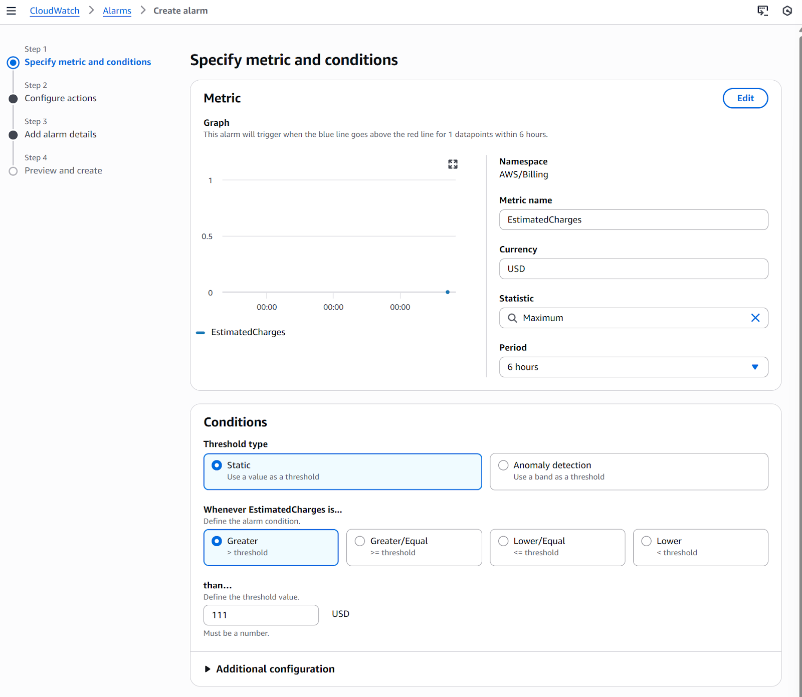 Alarm metrics and conditions