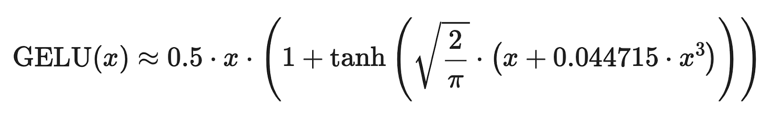 GELU approximation formula