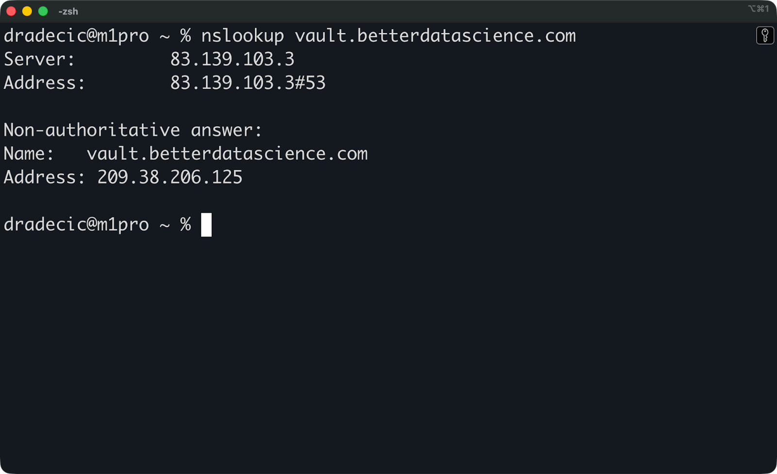 Resultados de Nslookup