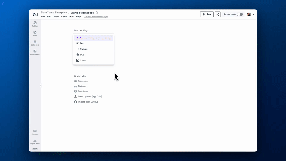 DataCamp Projects in Workspace
