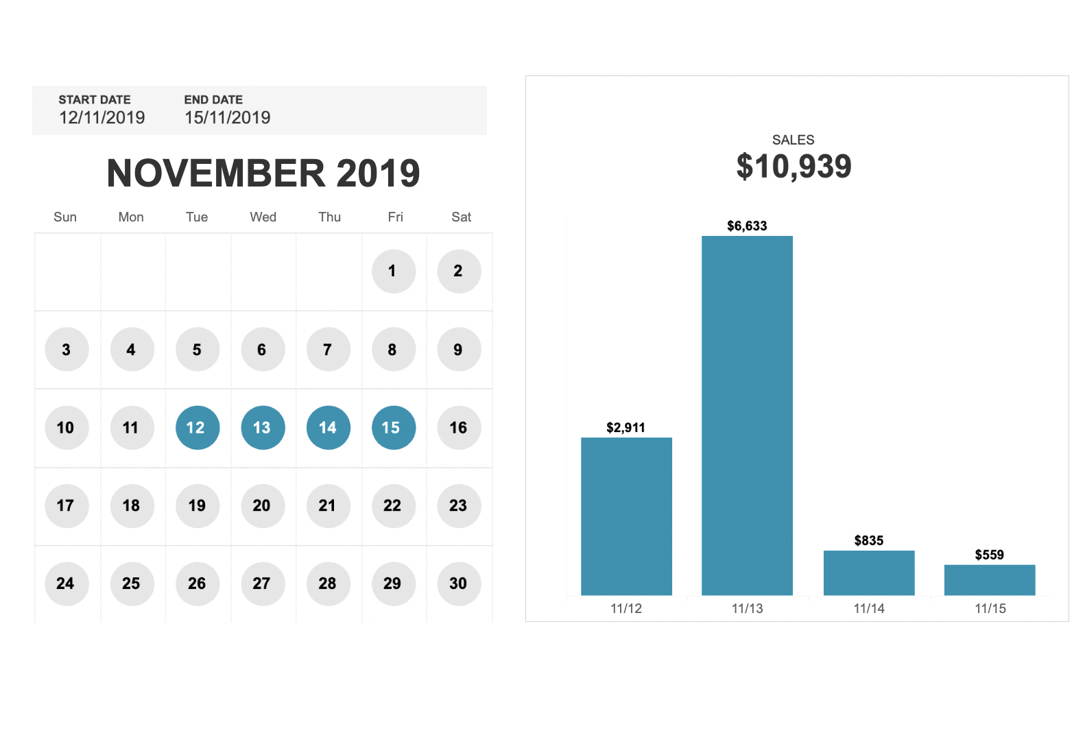calendar selector example