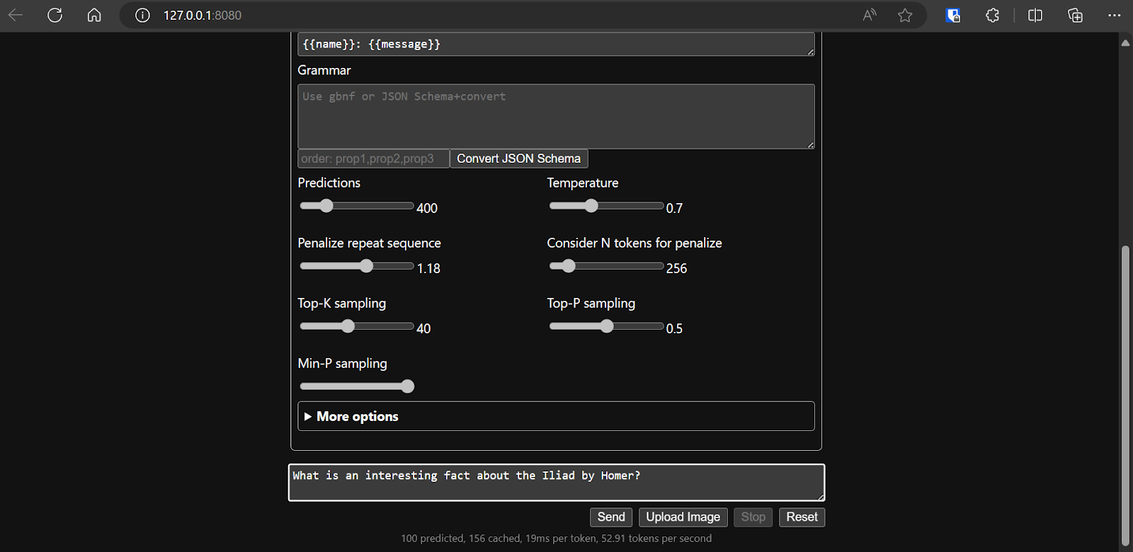 llamafile web application