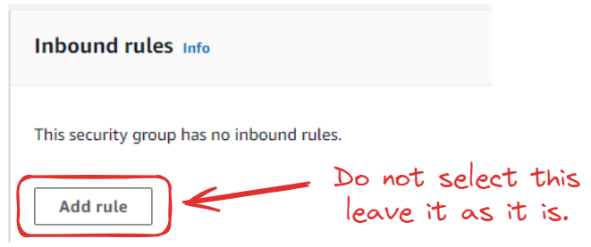 Inbound rules left by default.