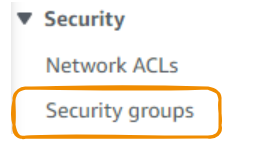 Security groups tab
