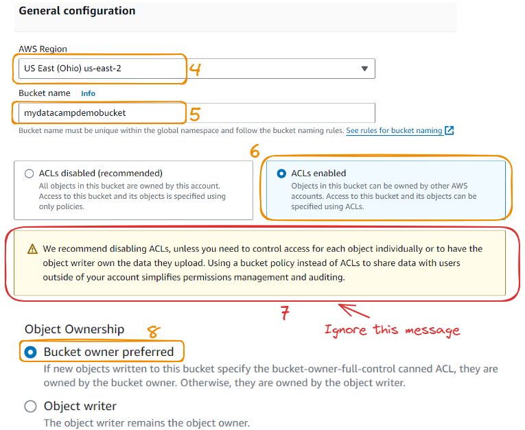 Creating an S3 instance