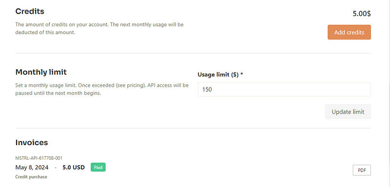 Mixtral 8X22B add credits