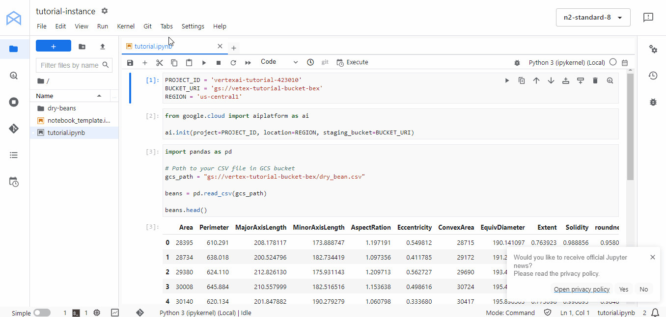 A GIF that shows how to switch to the terminal in Jupyterlab in Workbench