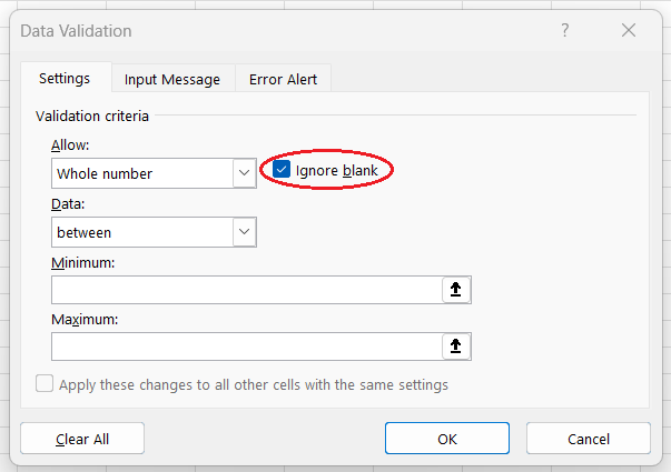 Handling blank cells when doing data validation in Excel How to handle blank cells when doing data validation in Excel.