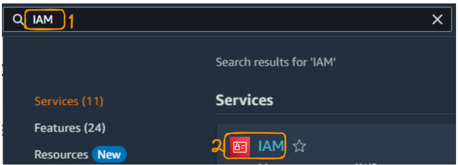 IAM service from Management Console