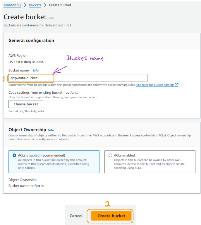 S3 bucket creation