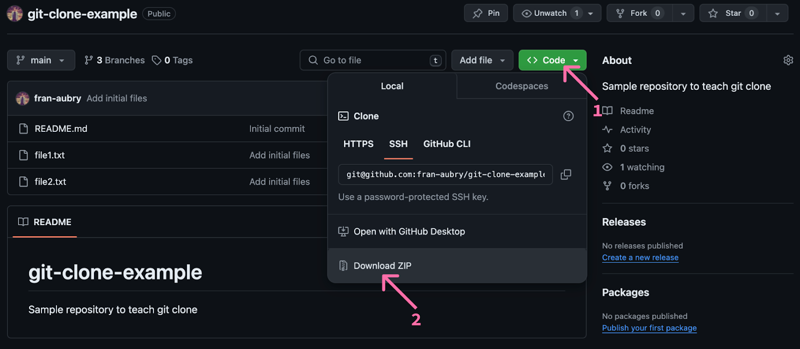 Example of Downloading from GitHub
