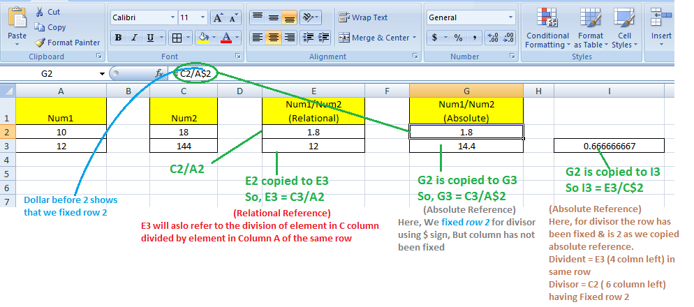 Mixed Cell Reference
