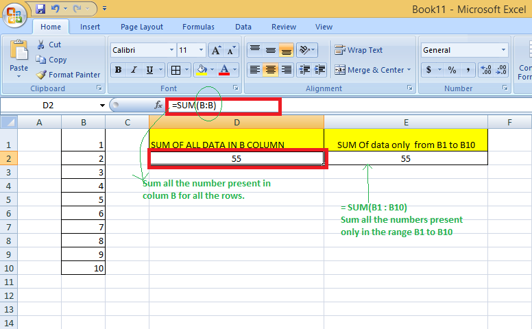 Whole Column Reference