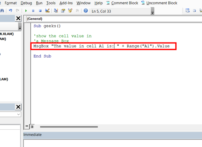 Creating a message box