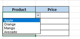 Drop-down-symbol-generated