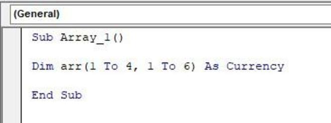 declaring multidimensional array in vba