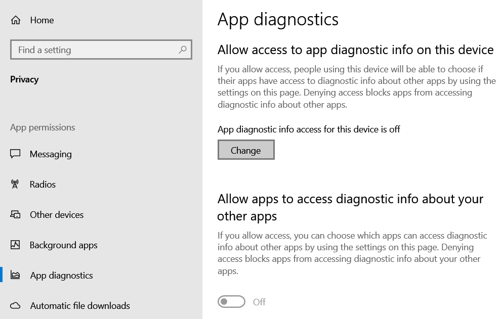 Turning-off-app-diagnostics