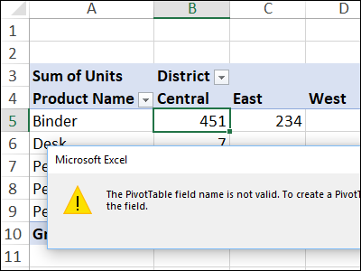 Field Name is Not Valid” Error