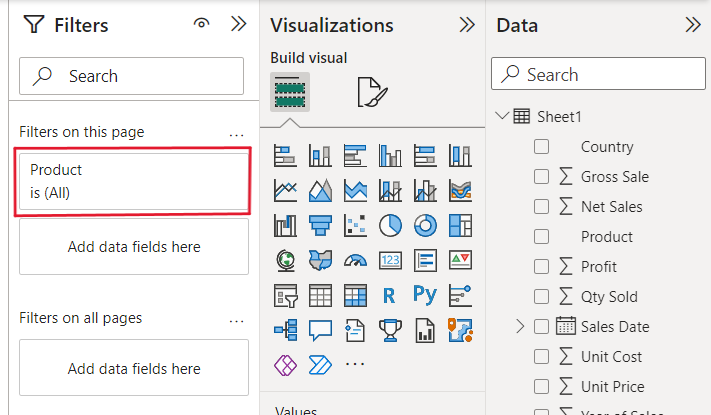 How to add a Power BI Filter to a Page