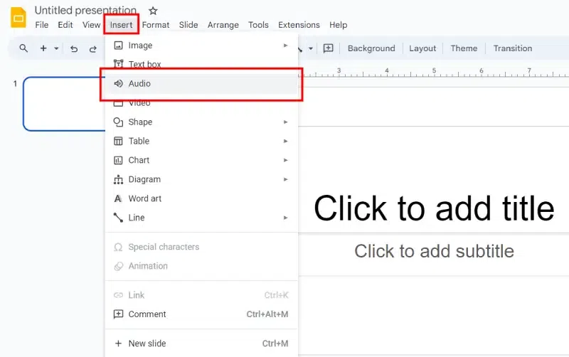 Add Audio in Google Slides