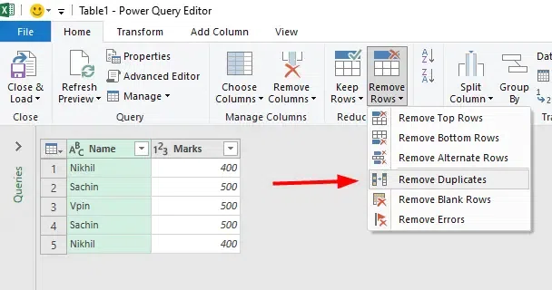 Remove Duplicates in Excel