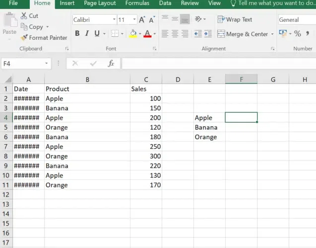 SUMIF Function in Excel