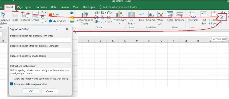 How to Add a Signature in Excel