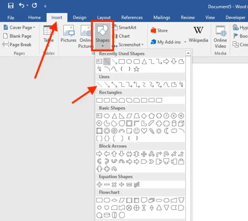 How To Insert Horizontal and Vertical Lines in Microsoft Word