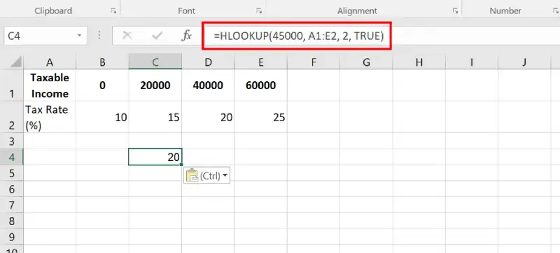 How to Use HLOOKUP in Excel