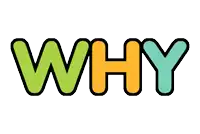 the word why is written in green and orange letters on a white background