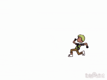 a cartoon drawing of a boy with purple eyes and the word ibispaint below it