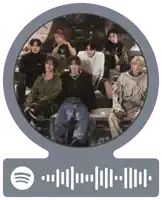 a picture of a group of young men with a spotify code