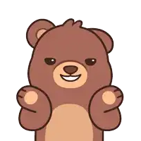 a cartoon drawing of a brown teddy bear with a smile on its face