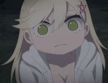 a blonde anime girl with a star on her forehead