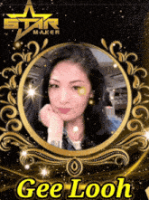 a picture of a woman in a star maker frame