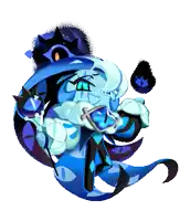 a pixel art drawing of a ghost with a sword