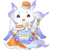 a cartoon character with a crown on their head