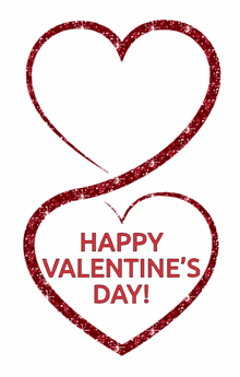 two red hearts with the words happy valentine 's day written inside