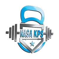 a nasa kps logo with a barbell and a star