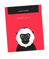 a bag of lumia coffee with a monkey on the front