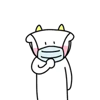 a cartoon of a cow wearing a mask .