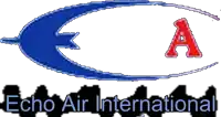 a logo for echo air international with a red letter a on it